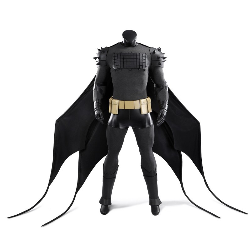 Bruce Wayne Absolute Cosplay Costume Men Superhero Leather Black Suit