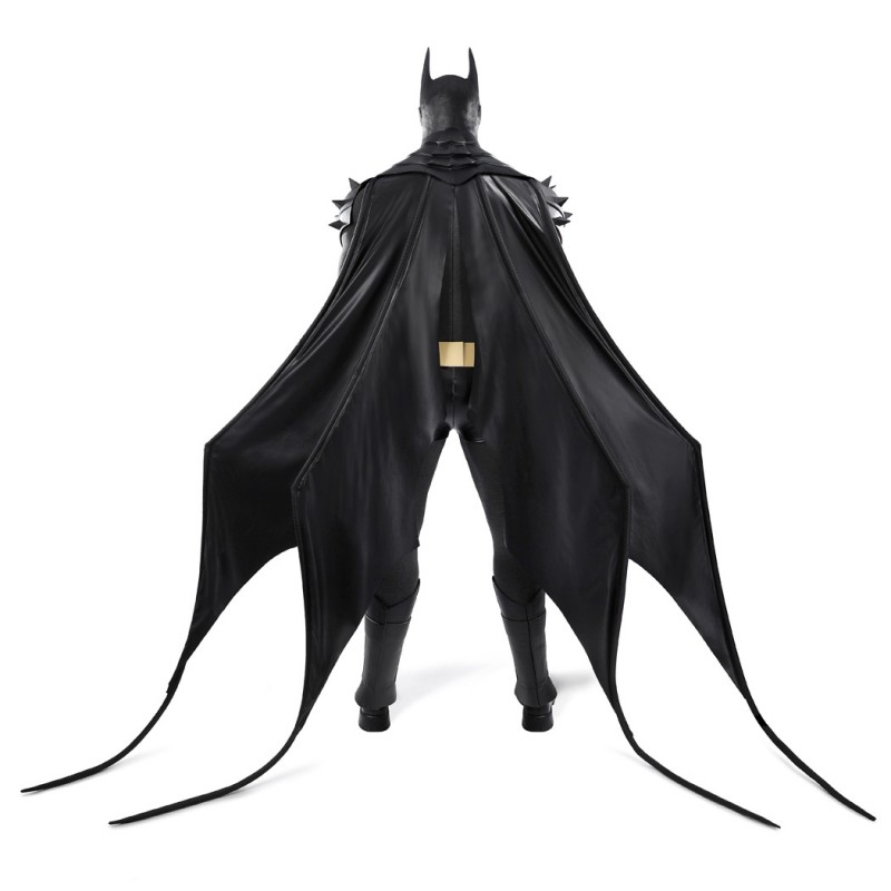 Bruce Wayne Absolute Cosplay Costume Men Superhero Leather Black Suit