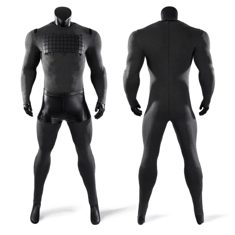 Bruce Wayne Absolute Cosplay Costume Men Superhero Leather Black Suit