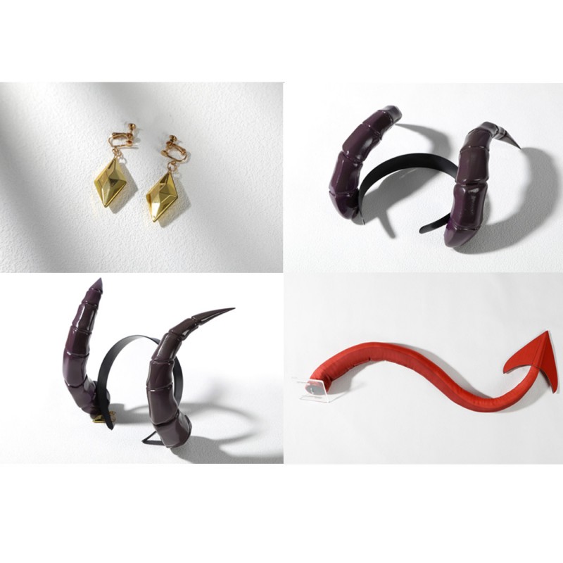 Dispatch Malevola Cosplay Costume Red Bodysuit for Women with Tail Full Set