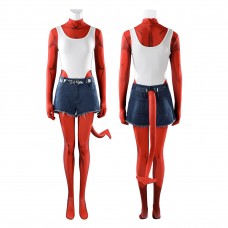 Dispatch Malevola Cosplay Costume Red Bodysuit for Women with Tail Full Set