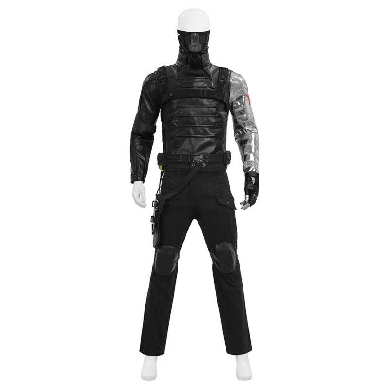 Captain America The Winter Soldier Cosplay Costume Bucky Barnes Black Suit Full Set