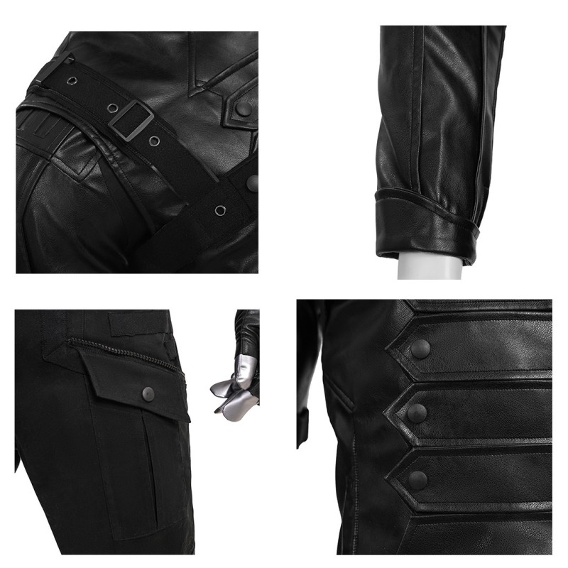 Captain America The Winter Soldier Cosplay Costume Bucky Barnes Black Suit Full Set