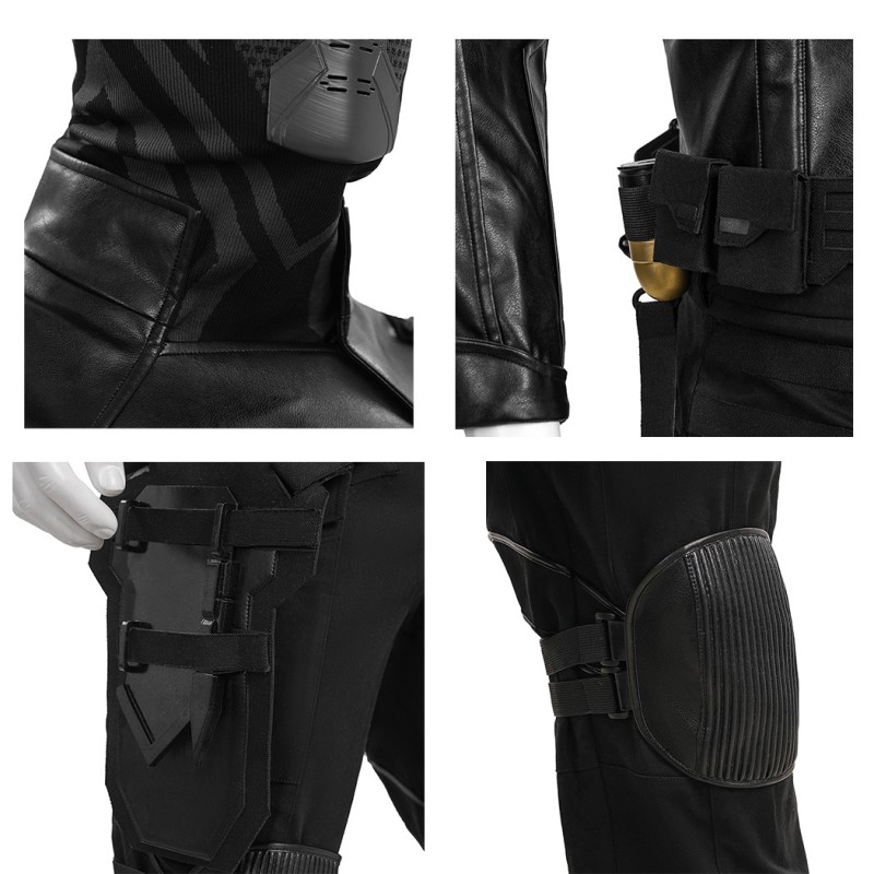 Captain America The Winter Soldier Cosplay Costume Bucky Barnes Black Suit Full Set