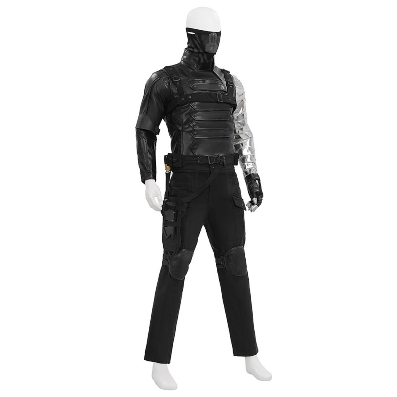 Captain America The Winter Soldier Cosplay Costume Bucky Barnes Black Suit Full Set