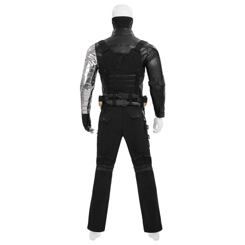 Captain America The Winter Soldier Cosplay Costume Bucky Barnes Black Suit Full Set