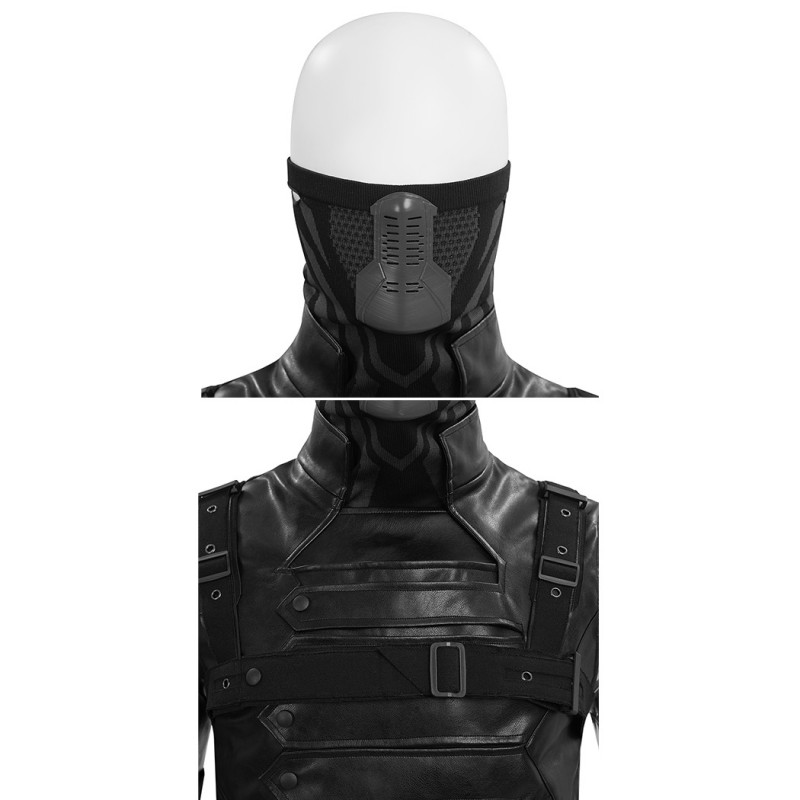 Captain America The Winter Soldier Cosplay Costume Bucky Barnes Black Suit Full Set