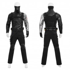 Captain America The Winter Soldier Cosplay Costume Bucky Barnes Black Suit Full Set