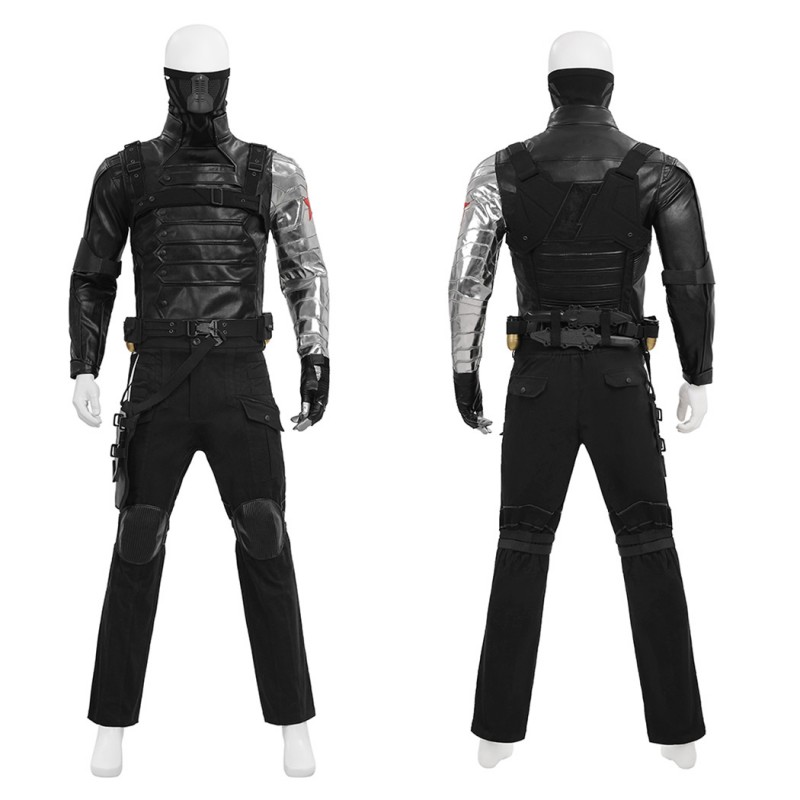 Captain America The Winter Soldier Cosplay Costume Bucky Barnes Black Suit Full Set