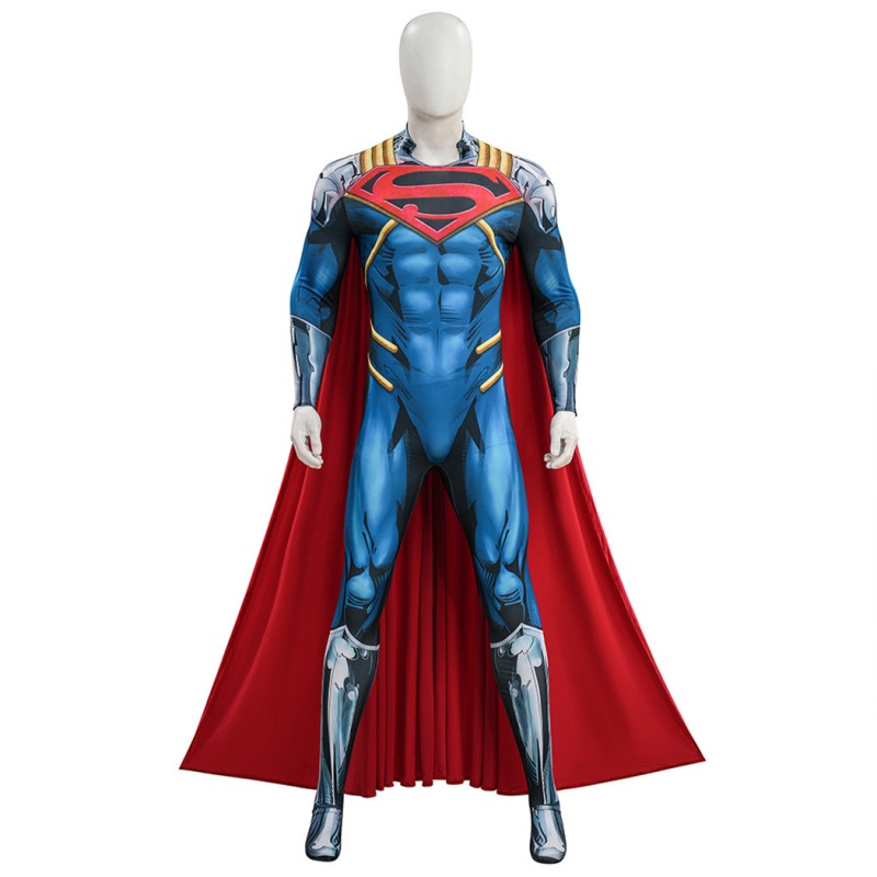 Superboy-Prime Cosplay Costume Superhero Jumpsuit Printed Suit for Men