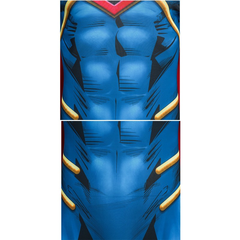 Superboy-Prime Cosplay Costume Superhero Jumpsuit Printed Suit for Men