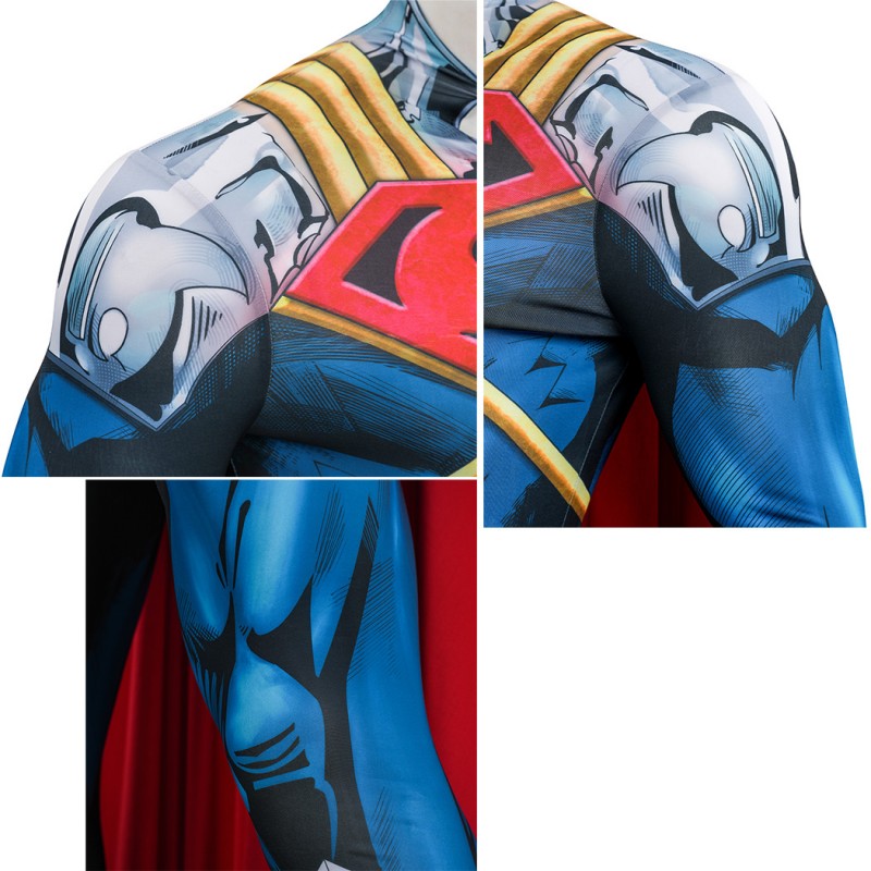 Superboy-Prime Cosplay Costume Superhero Jumpsuit Printed Suit for Men