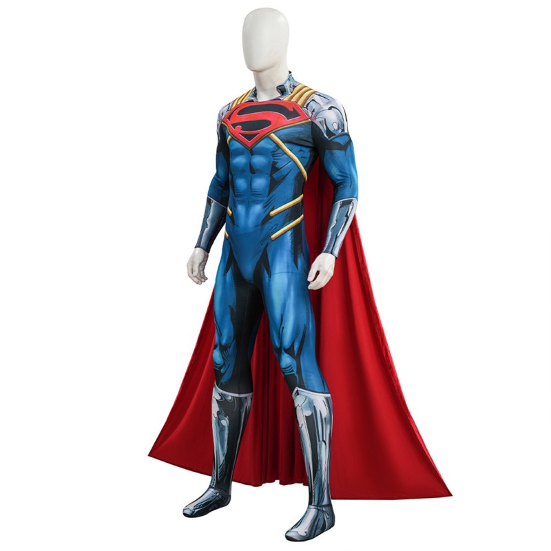 Superboy-Prime Cosplay Costume Superhero Jumpsuit Printed Suit for Men