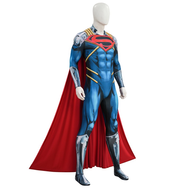 Superboy-Prime Cosplay Costume Superhero Jumpsuit Printed Suit for Men