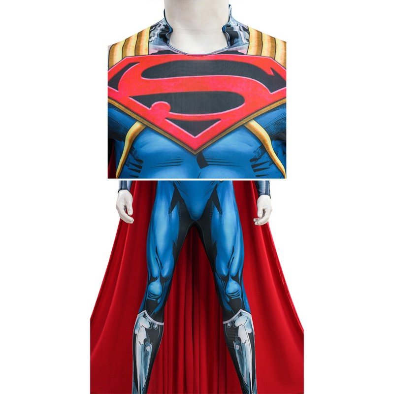 Superboy-Prime Cosplay Costume Superhero Jumpsuit Printed Suit for Men