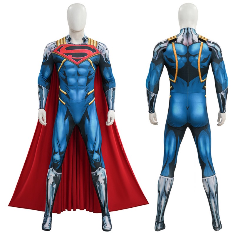 Superboy-Prime Cosplay Costume Superhero Jumpsuit Printed Suit for Men