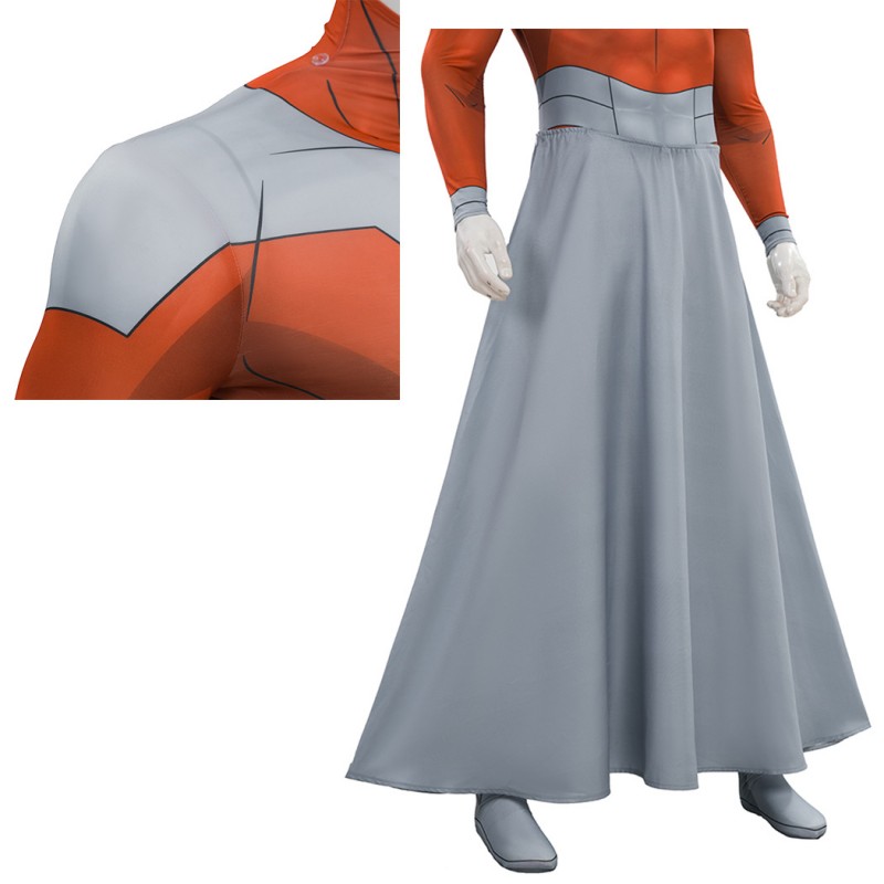 Invincible Season 4 Rex Splode Cosplay Costume for Men Printed Suit with Cape