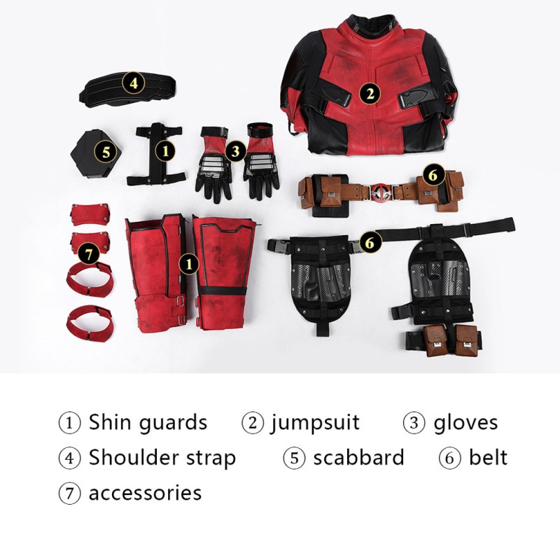 Deadpool 2 Wade Wilson Cosplay Costume Superhero Suit Upgraded Version