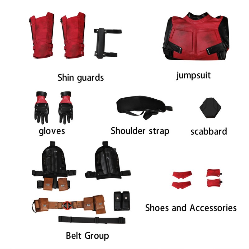 Deadpool Wade Wilson Cosplay Costume Superhero Suit Full Set for Men