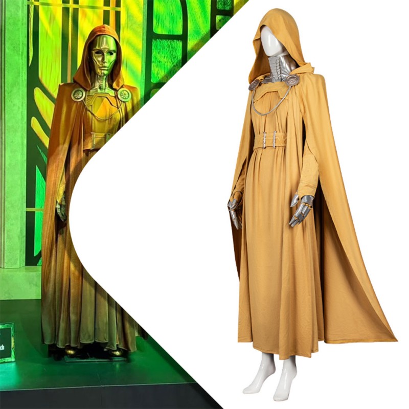 Avengers Doomsday Latveria Witch Robe Cosplay Costume Green Yellow Purple Cloak Women Cape Suit