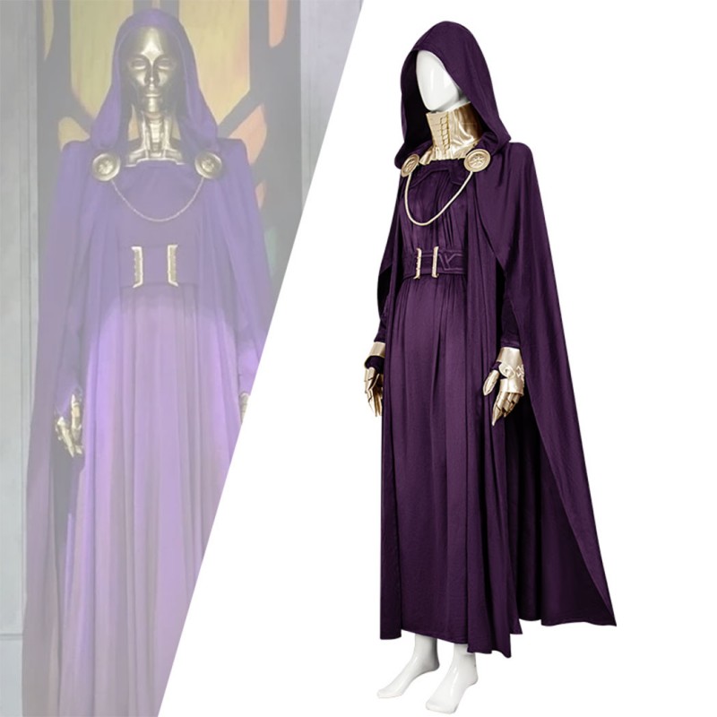 Avengers Doomsday Latveria Witch Robe Cosplay Costume Green Yellow Purple Cloak Women Cape Suit