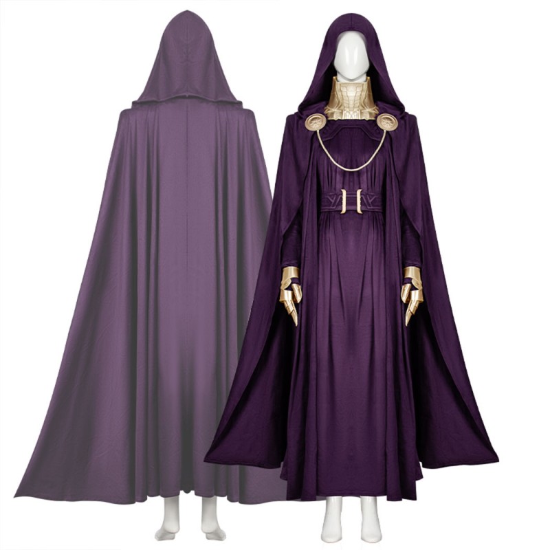 Avengers Doomsday Latveria Witch Robe Cosplay Costume Green Yellow Purple Cloak Women Cape Suit