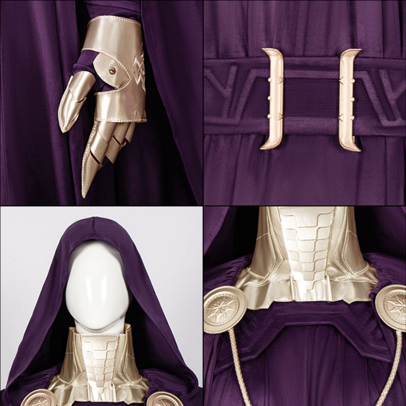 Avengers Doomsday Latveria Witch Robe Cosplay Costume Green Yellow Purple Cloak Women Cape Suit