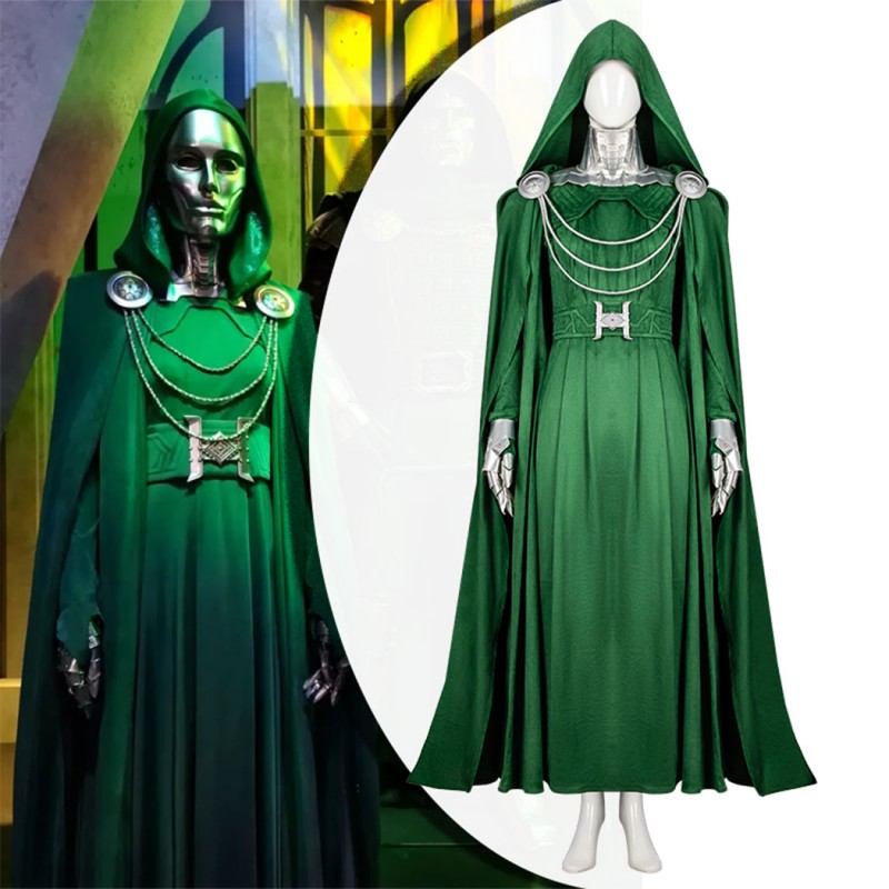 Avengers Doomsday Latveria Witch Robe Cosplay Costume Green Yellow Purple Cloak Women Cape Suit