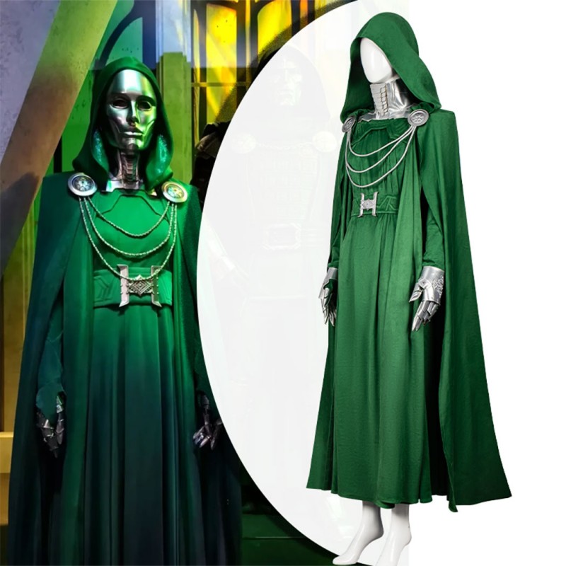 Avengers Doomsday Latveria Witch Robe Cosplay Costume Green Yellow Purple Cloak Women Cape Suit