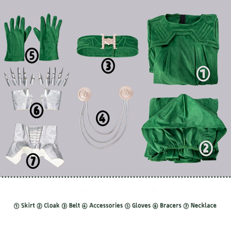 Avengers Doomsday Latveria Witch Robe Cosplay Costume Green Yellow Purple Cloak Women Cape Suit