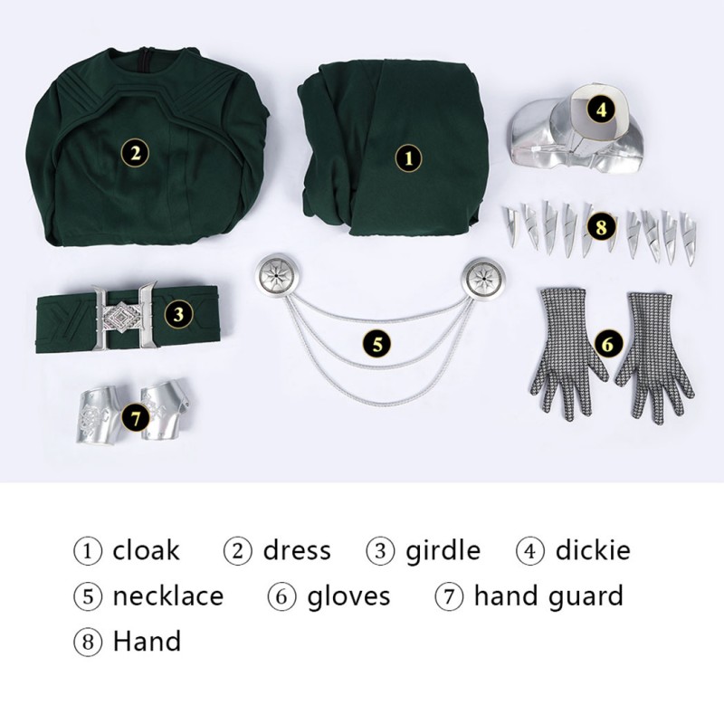 Avengers Doomsday Latverian Witch Cosplay Costume Green Outfit Women Suit with Cape