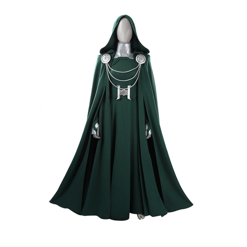 Avengers Doomsday Latverian Witch Cosplay Costume Green Outfit Women Suit with Cape
