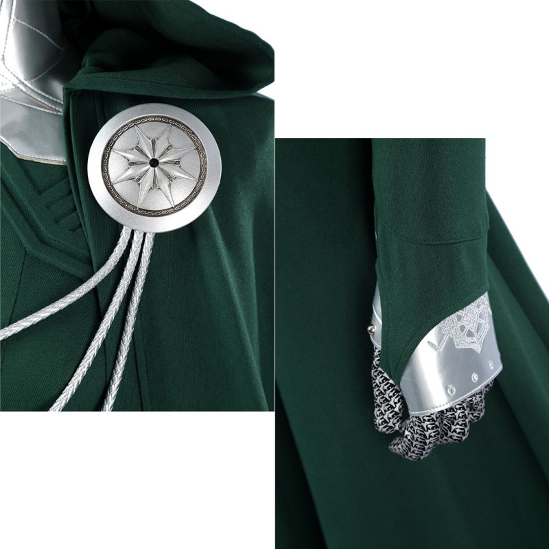 Avengers Doomsday Latverian Witch Cosplay Costume Green Outfit Women Suit with Cape