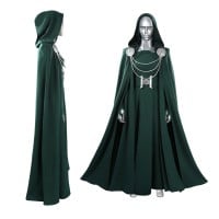 Avengers Doomsday Latverian Witch Cosplay Costume Green Outfit Women Suit with Cape