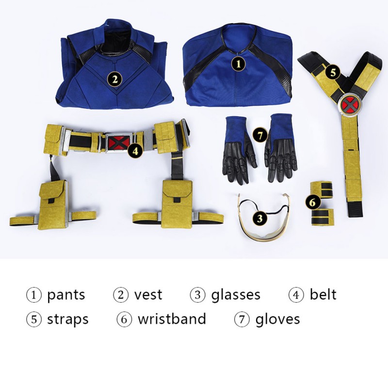 Avengers Doomsday Cyclops Costume Scott Summers X-Men Cosplay Suit Blue & Yellow Outfit