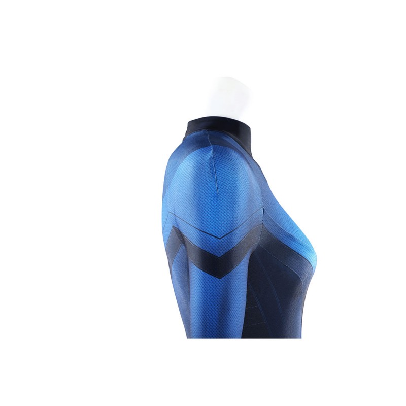 Invisible Woman Fantastic Four 2005 Cosplay Costume Susan Storm Navy Polyester Printed Jumpsuit
