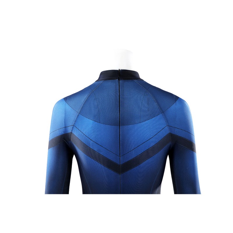 Invisible Woman Fantastic Four 2005 Cosplay Costume Susan Storm Navy Polyester Printed Jumpsuit