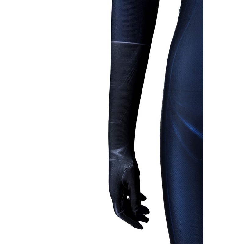 Invisible Woman Fantastic Four 2005 Cosplay Costume Susan Storm Navy Polyester Printed Jumpsuit