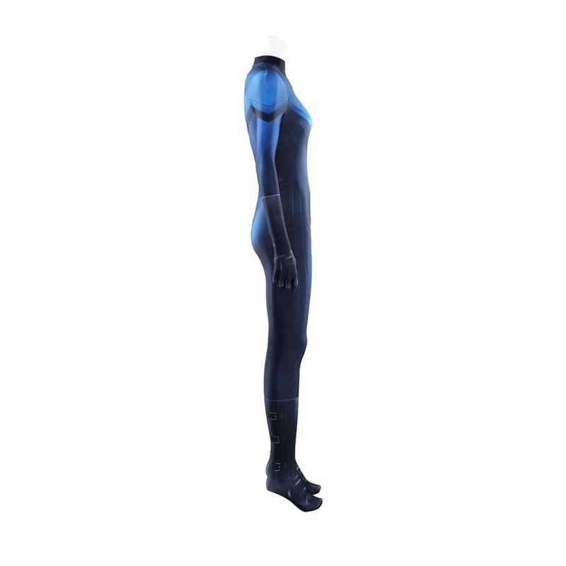 Invisible Woman Fantastic Four 2005 Cosplay Costume Susan Storm Navy Polyester Printed Jumpsuit