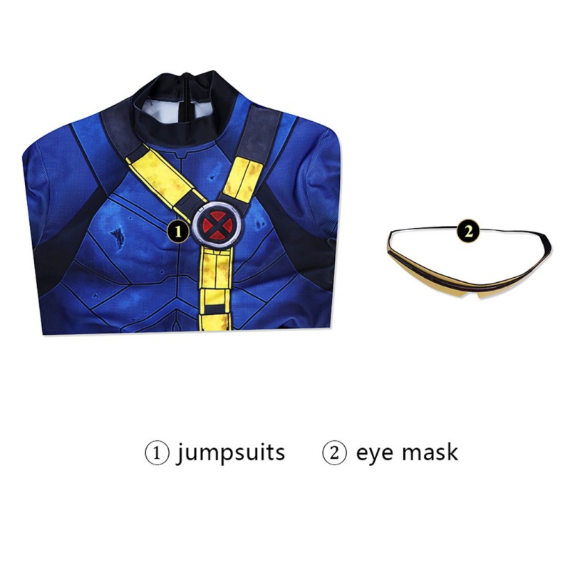 Avengers Doomsday Cyclops Cosplay Costume Scott Summers Polyester Printed Jumpsuit for Men