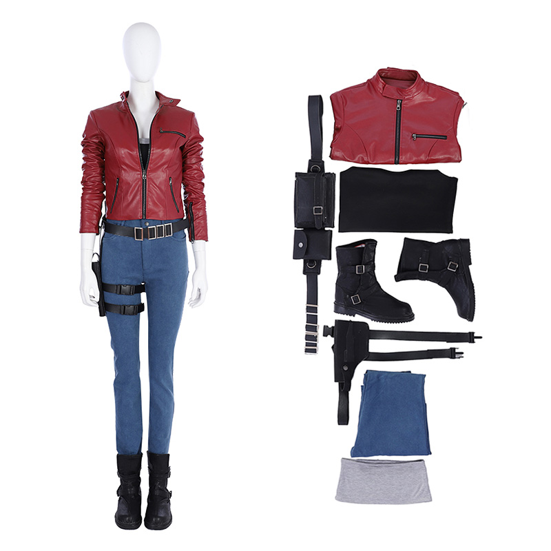 Resident Evil 2 Claire Redfield Cosplay Costume Outfit 