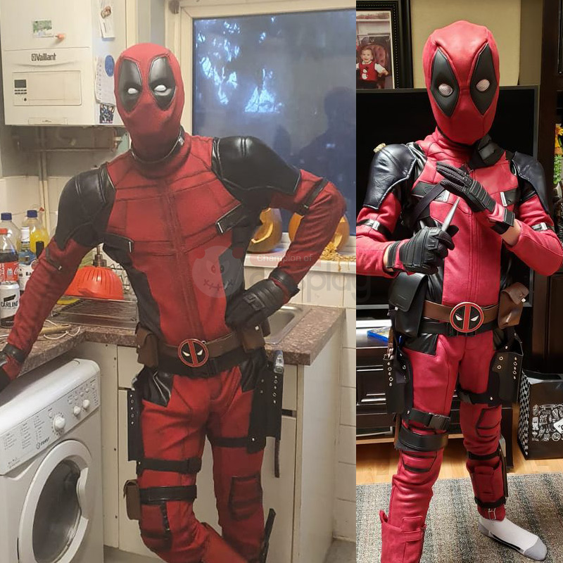 Clearance Sale - Female Medium Size Deadpool Wade Wilson Cosplay Costume with Boots 6.5 US