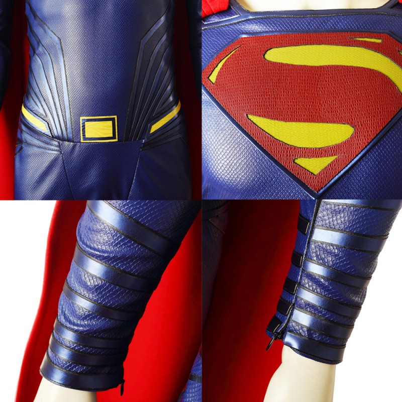 Blue Clark Cosplay Costume Leather Halloween Suit Top Level