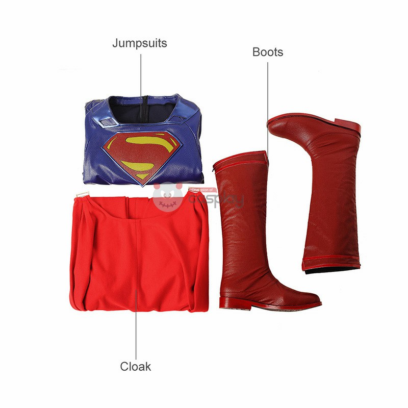 Blue Clark Kent Cosplay Costume Leather Halloween Suit Top Level