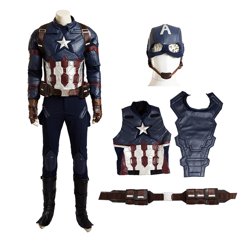 Avengers Captain America:Civil War Steve Rogers Cosplay Costume Men Army Suit