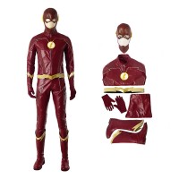 TF Season 4 Barry Allen Cosplay Costume Leather Deluxe Suit