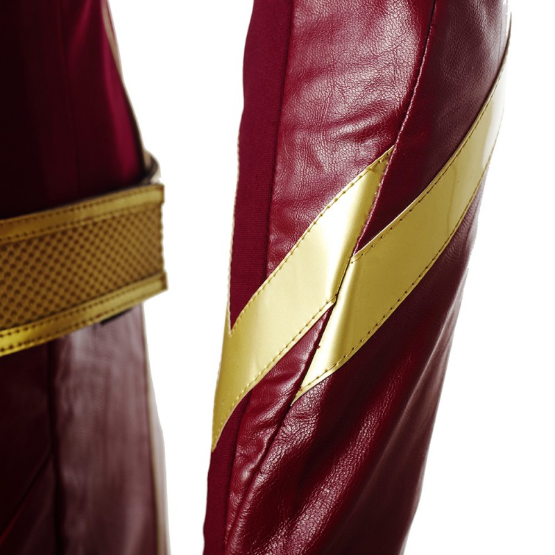 TF Season 4 Barry Allen Cosplay Costume Leather Deluxe Suit