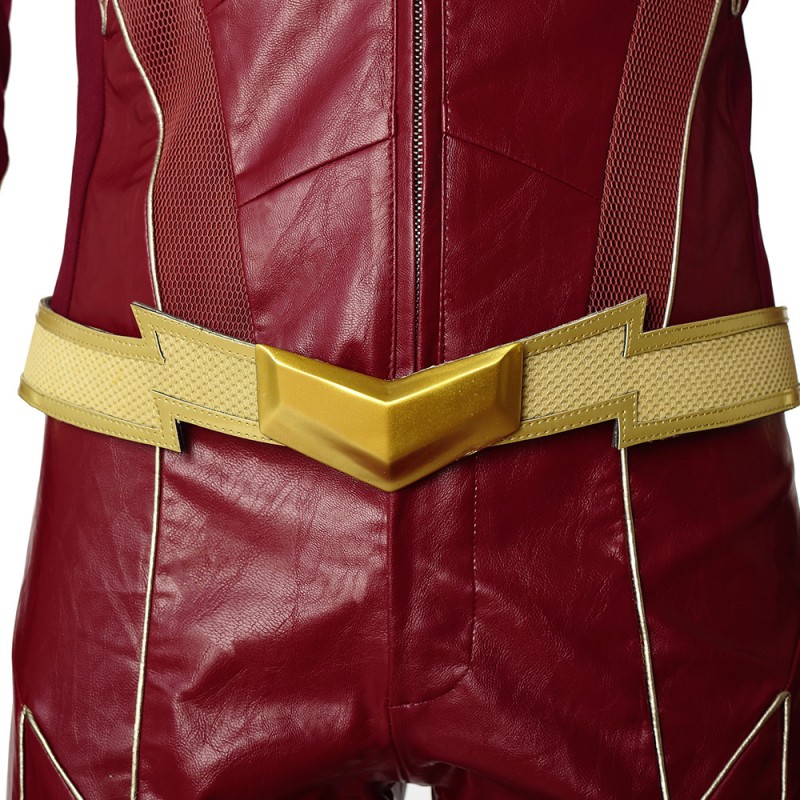 TF Season 4 Barry Allen Cosplay Costume Leather Deluxe Suit