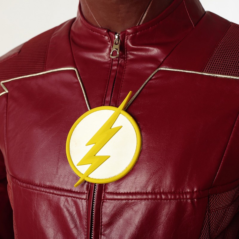 TF Season 4 Barry Allen Cosplay Costume Leather Deluxe Suit