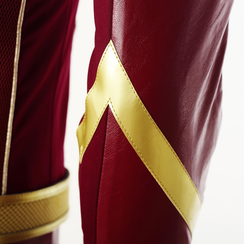 TF Season 4 Barry Allen Cosplay Costume Leather Deluxe Suit